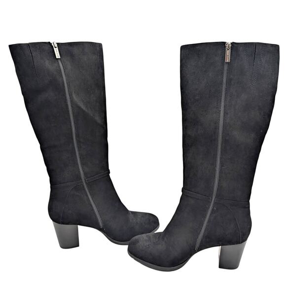 Anne Klein Rya Block Heel Knee High Boots Side Zip Women's Black Size US10M EU41 - Picture 10 of 12